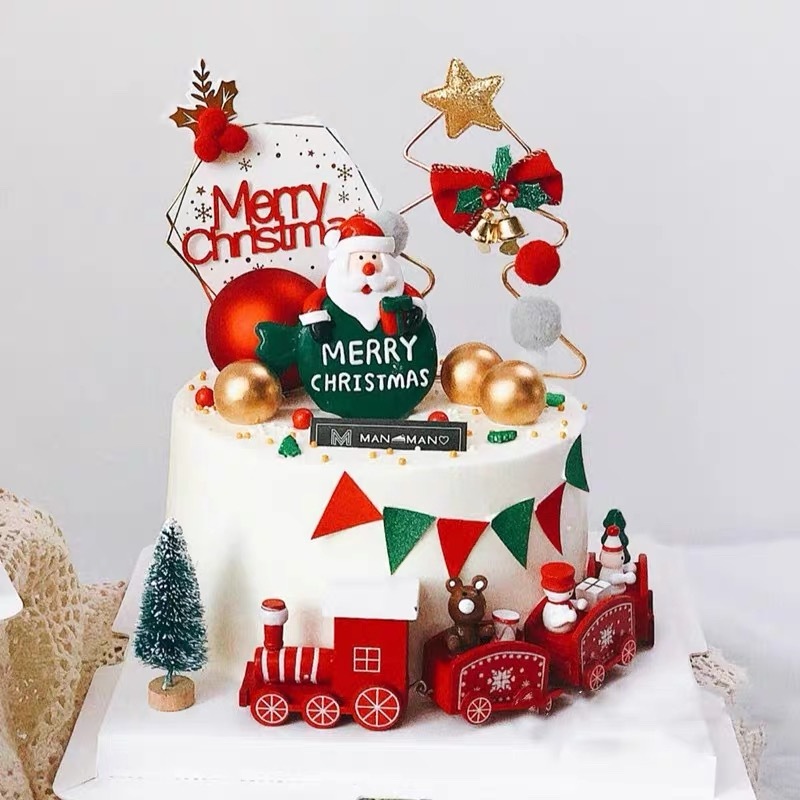 ACC christmas train cake decorations merry christmas snow train ...
