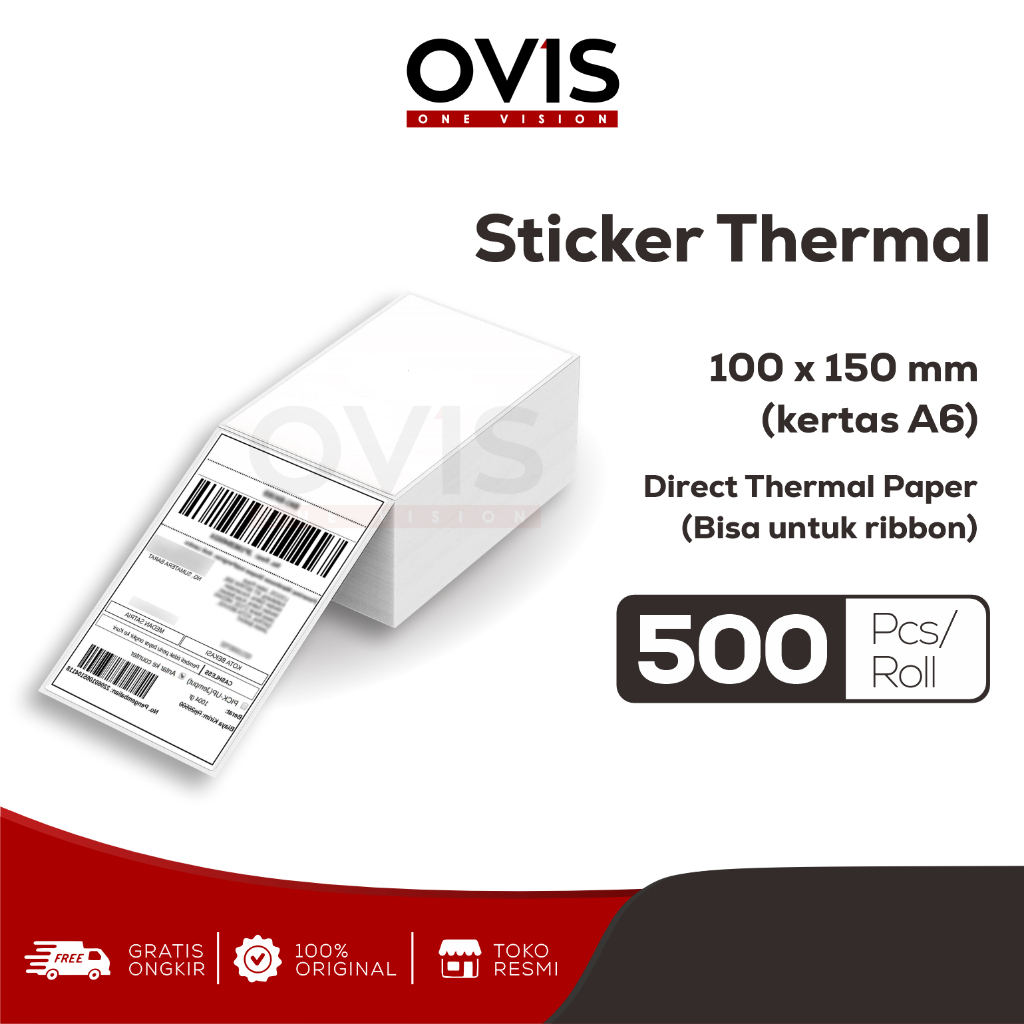 Thermal Direct Receipt Sticker Label 100x150 mm OVIS Sticker Paper A6 ...