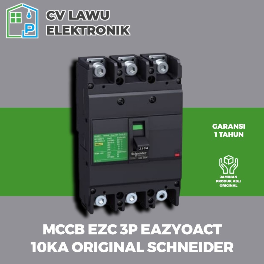 Mccb 3P SCHNEIDER 3 PHASE 18kA EASYPACT EZC100N 60A 75A 80A 100A NEW ...