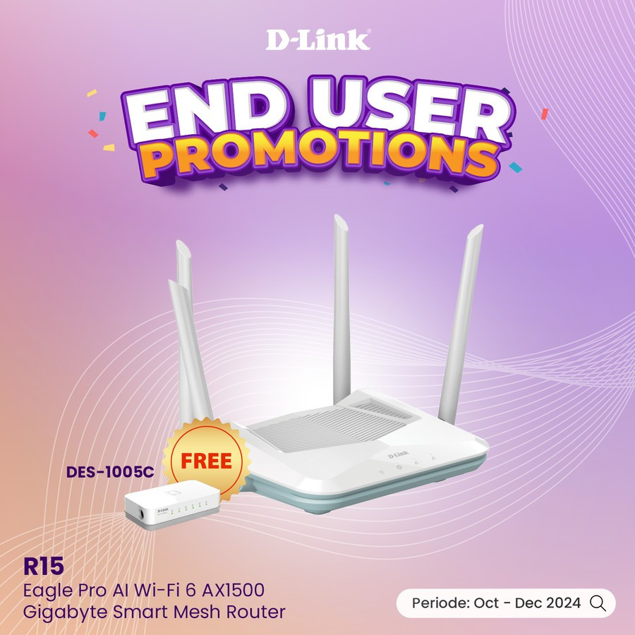 D-link R15 EAGLE PRO AI WIFI-6 AX1500 GIGABYTE SMART MESH ROUTER ...