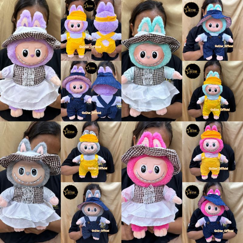 Viral Labubu Doll with Rubber Face, Detachable Clothes and Hat Costume ...