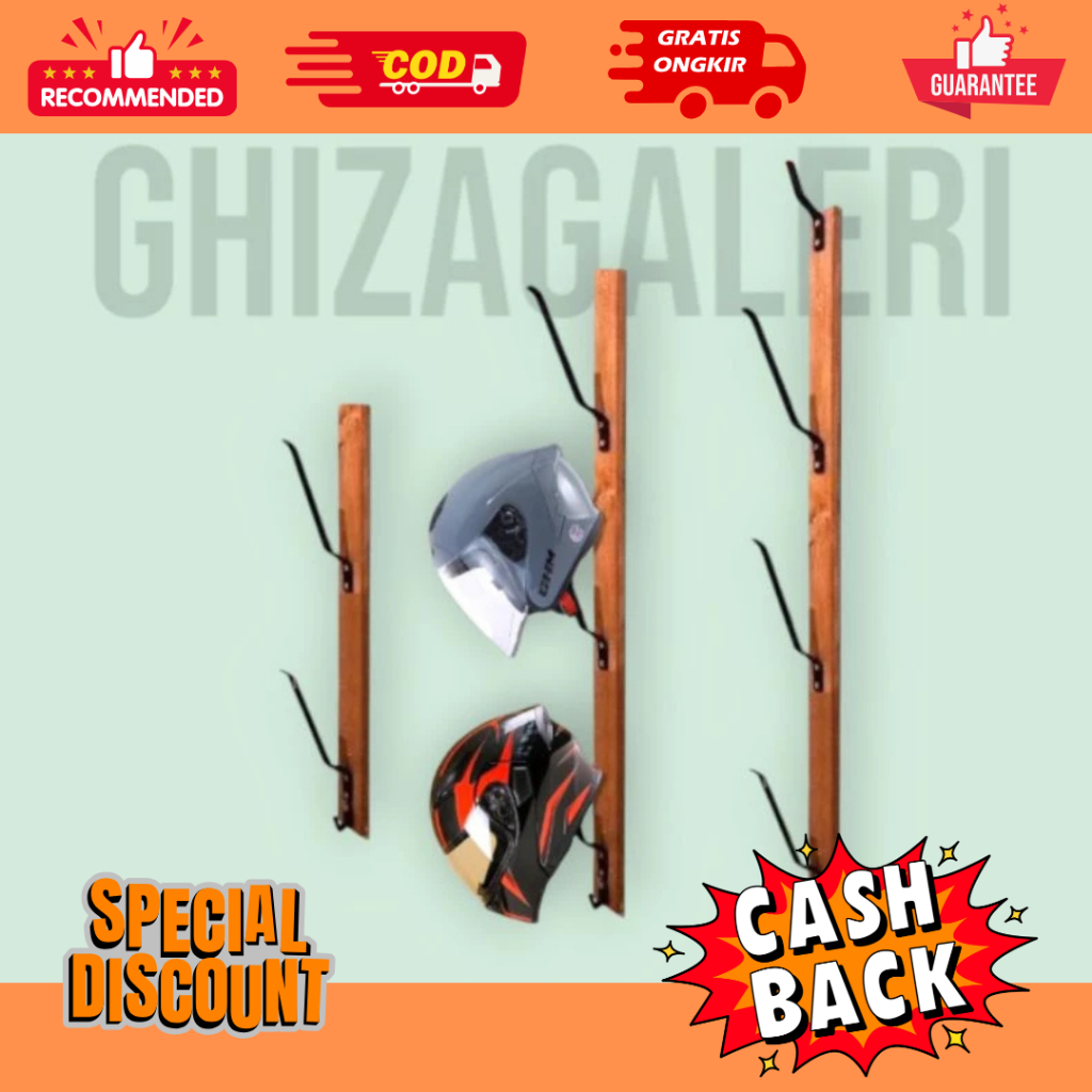 GANTUNGAN 5-layer IRON HANGING HELMET RACK / STURDY HELMET HANGER RACK ...