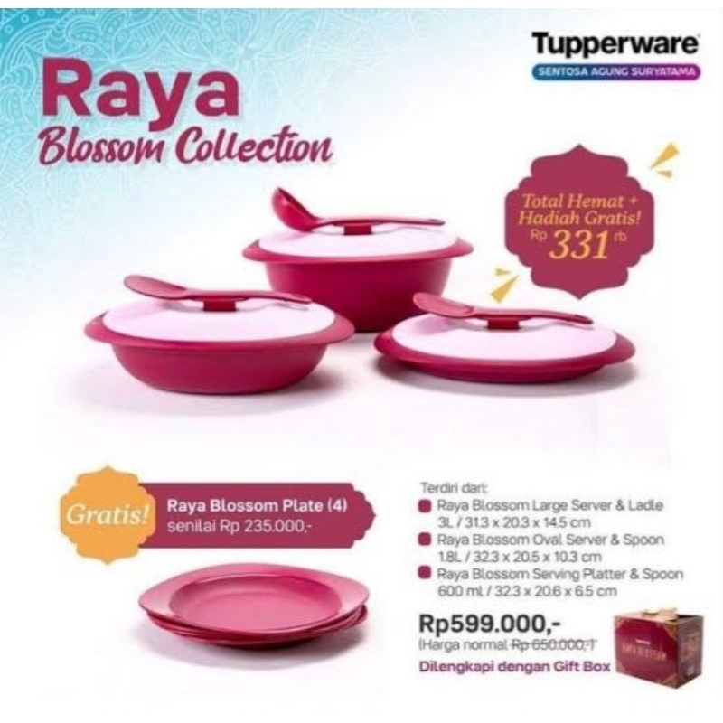 Free GIFT! Tupperware Raya Serving Blossom Collection Set ...