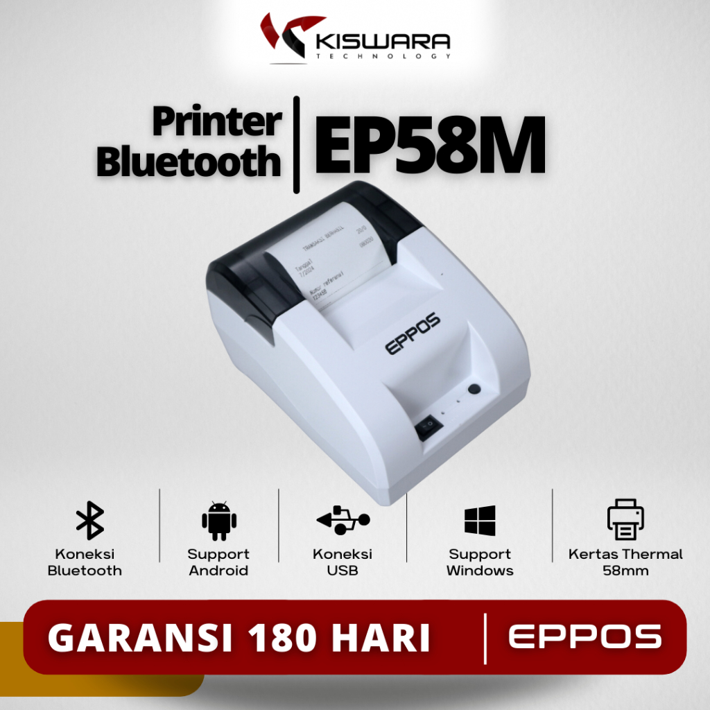 Eppos 58mm Thermal Bluetooth Printer EP58M RPP02 - USB BT [White-Small ...