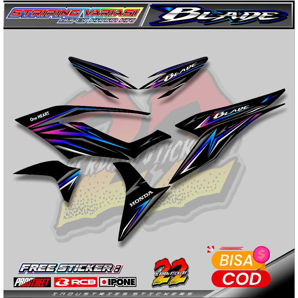 Honda BLADE VARIATION STRIPING / STICKER LIST HONDA BLADE MOTORCYCLE ...