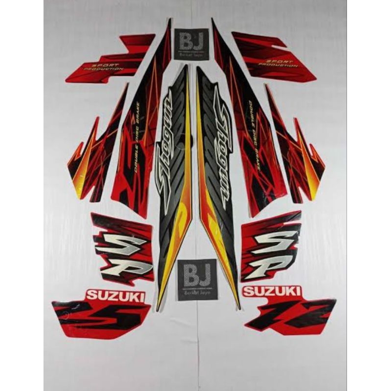 MERAH Red Suzuki Shogun sp 125 THN 2007 body list sticker striping ...