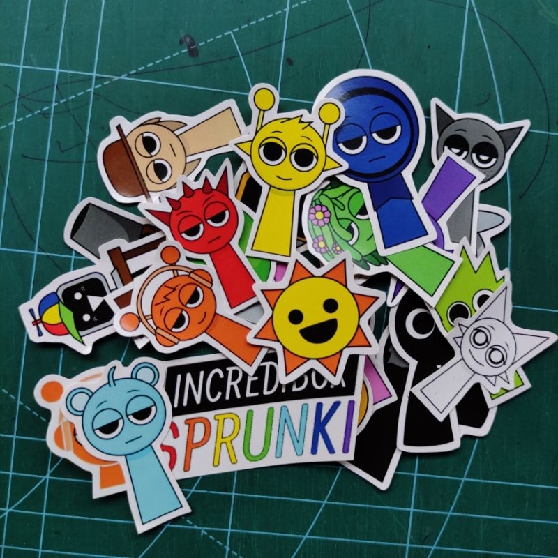 20pcs Sprunki stickers, already cut, just stick it on | Shopee Malaysia