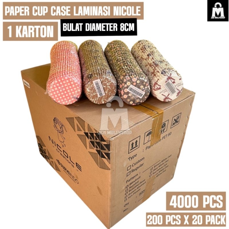 Nicole laminated Paper Cup case round diameter 8cm 1 carton / Laminated ...