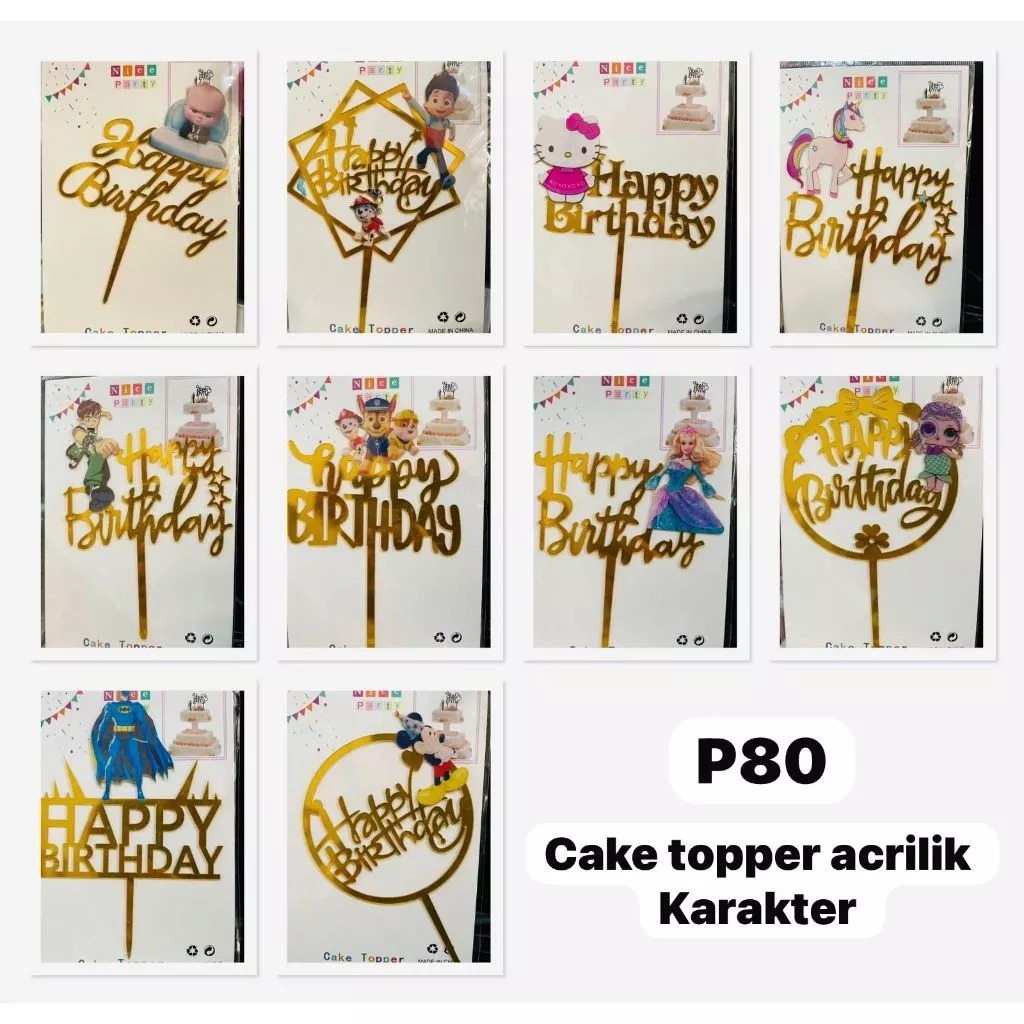CHARACTER ACRYLIC CAKE TOPPER | Shopee Malaysia