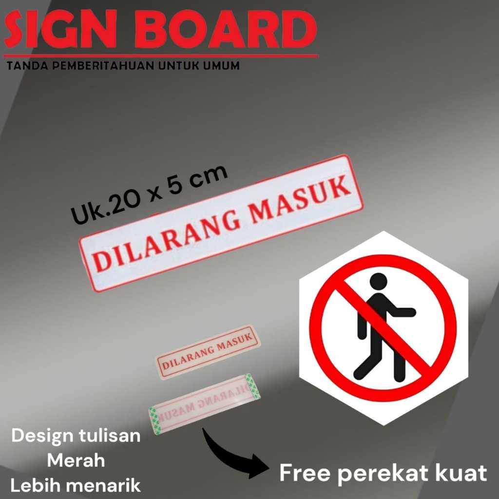 MERAH Red WRITING label sign PROHIBITED sign sign sign sign sign sign ...