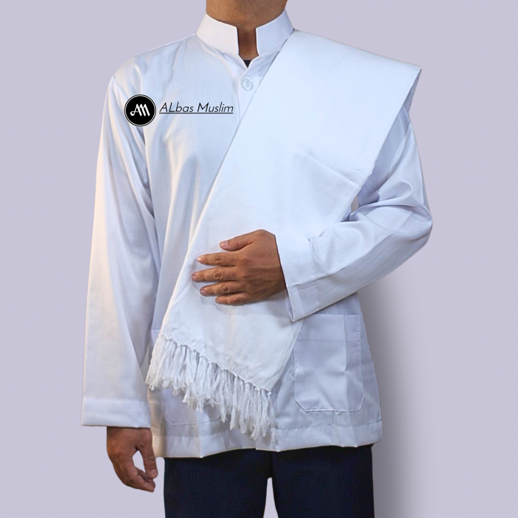 Albas Men's Turban Rida White Bright Bone Plain Long Rawis Motif ...