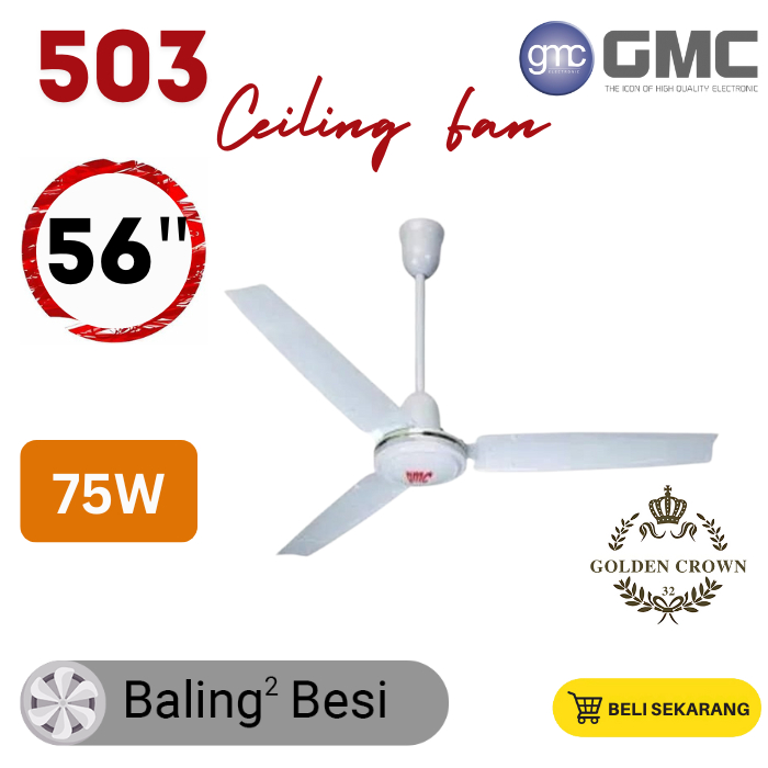 PUTIH Gmc White Ceiling Electric Fan CMC 56 - Ceiling Fan 56 inch (G ...