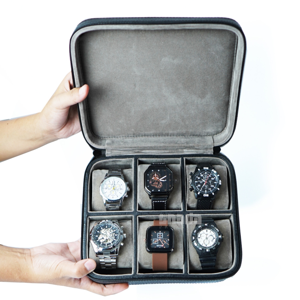 Watch BOX CONTAINS 6 JUMBO | Travel Watch Box big | Watch PLACE | Watch ...