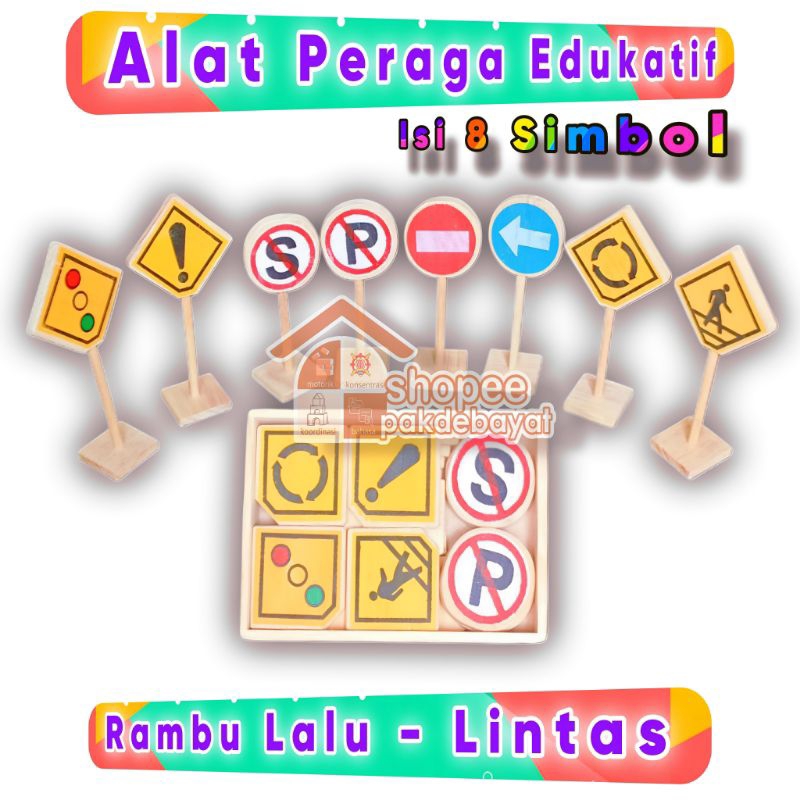 KAYU Natural LALU-LINTAS RAMBU EDUCATIVEAGA TOOL PINE WOOD LALIN ...