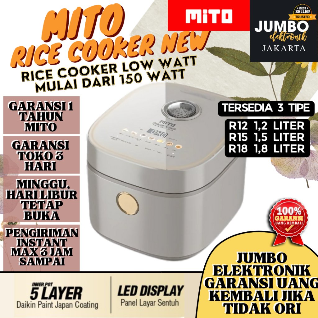 NEW AESTHETIC Mito Digital Rice Cooker Low Sugar Rice Cooker Low Watt ...