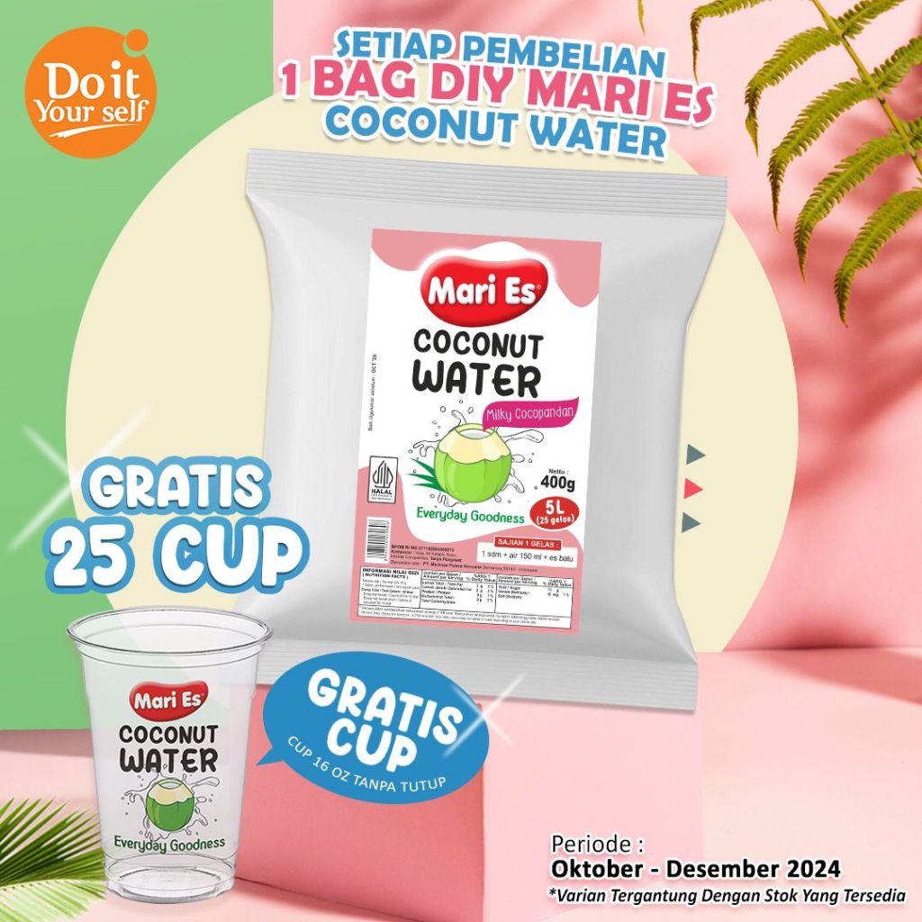 MARI ES COCONUT WATER DIY 400 gram- COCONUT WATER Flavored Powder Drink ...