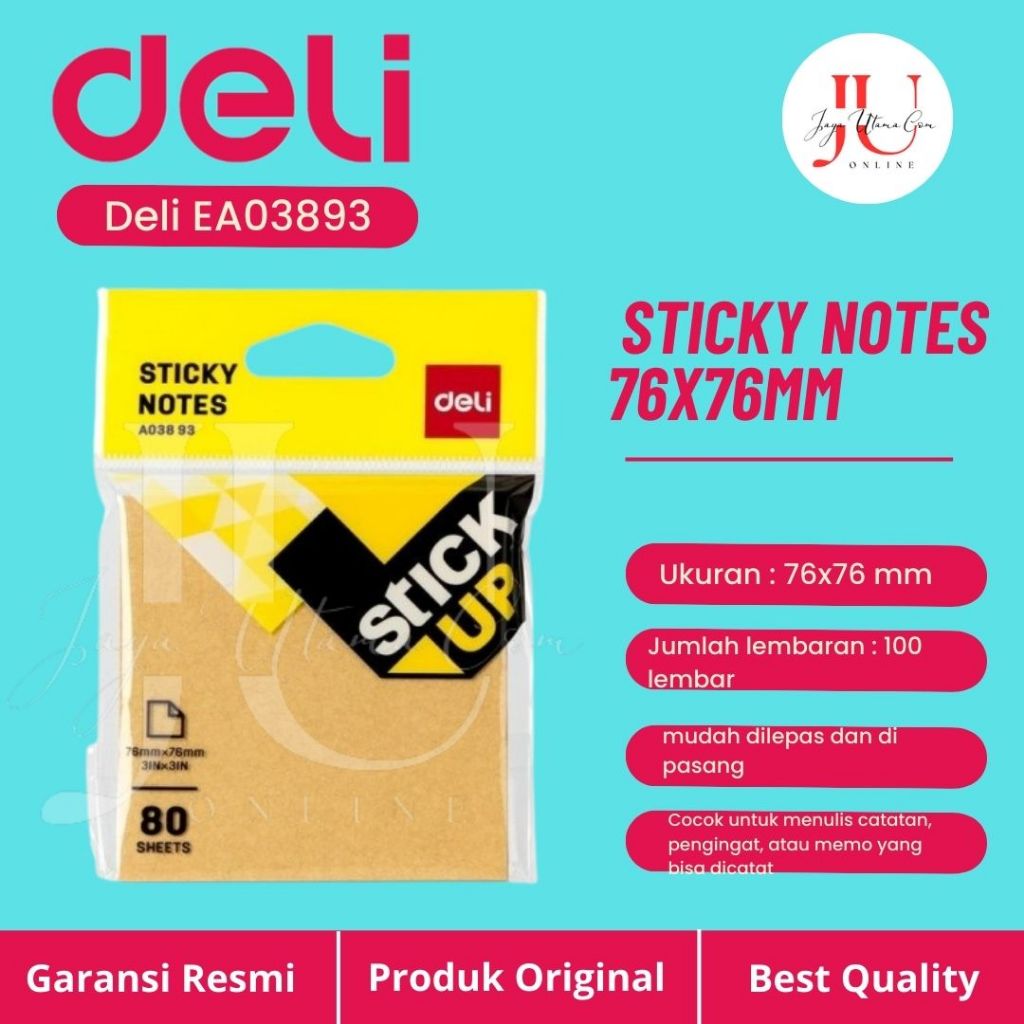 Deli Sticky Notes Original (For Task Reminders / Important Notes ...