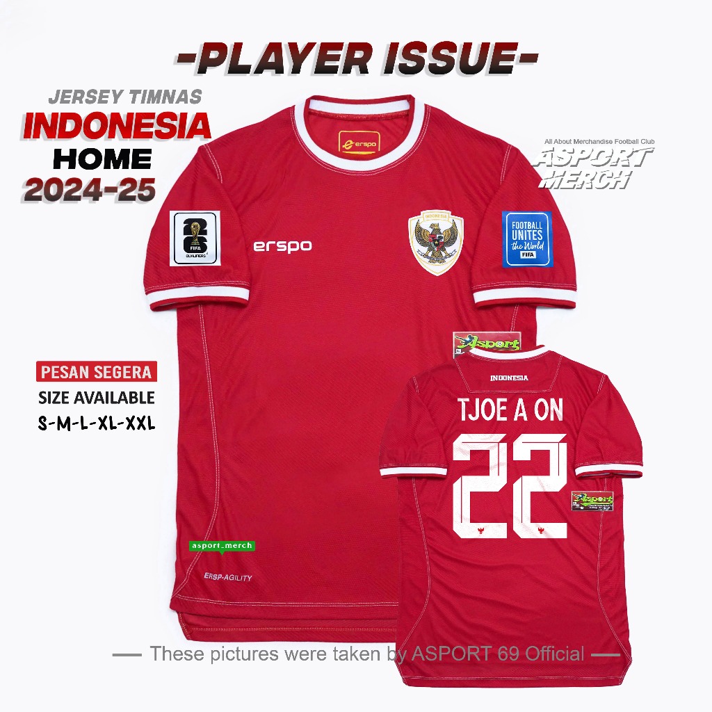 INDONESIAN JERSEY ERSPO PLAYER ISSUE NEWEST INDONESIA HOME