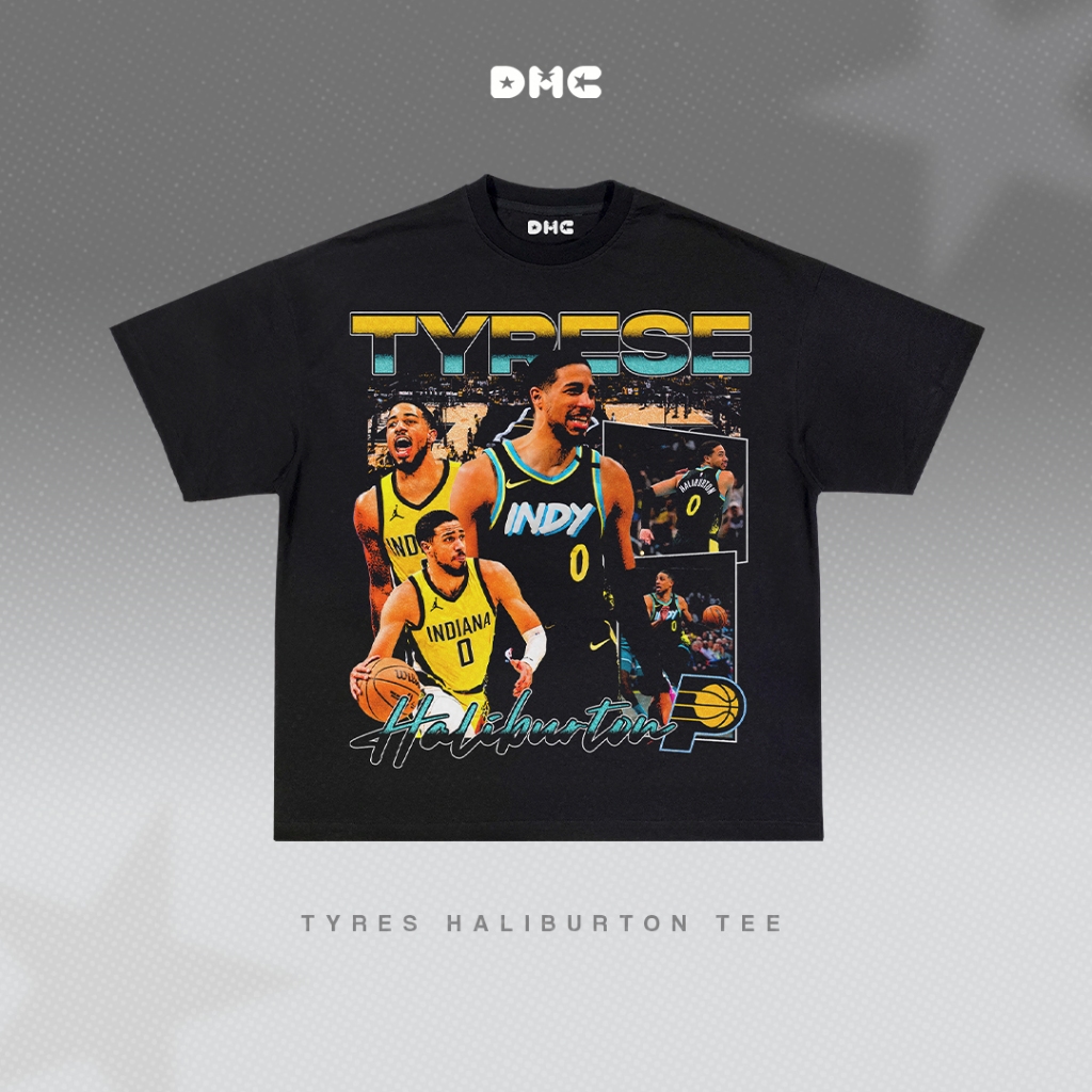 Dmc Trise Haliburton Indiana Pacers Basketball Oversized T-Shirt ...