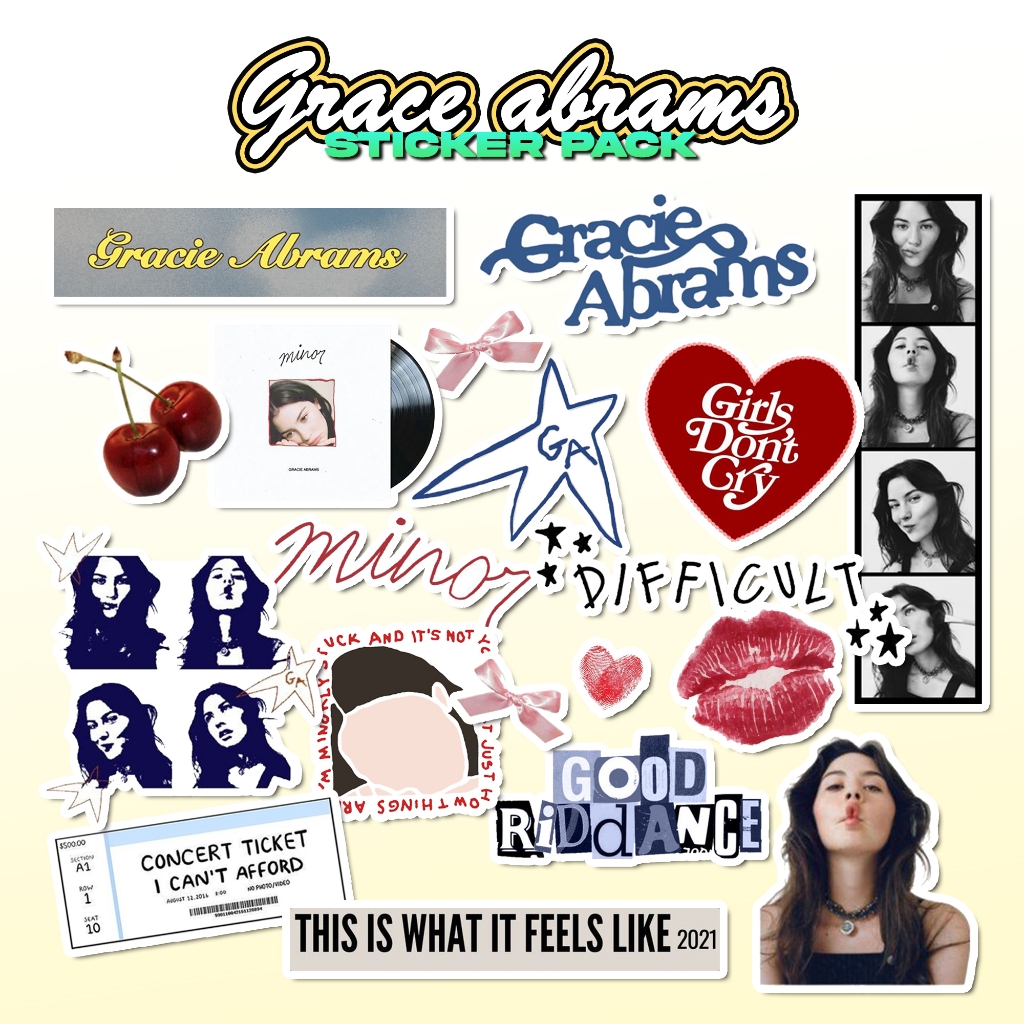 HP 18pcs GRACIE ABRAMS Pack Stickers | WATERPROOF ANTI FADE 100% ...