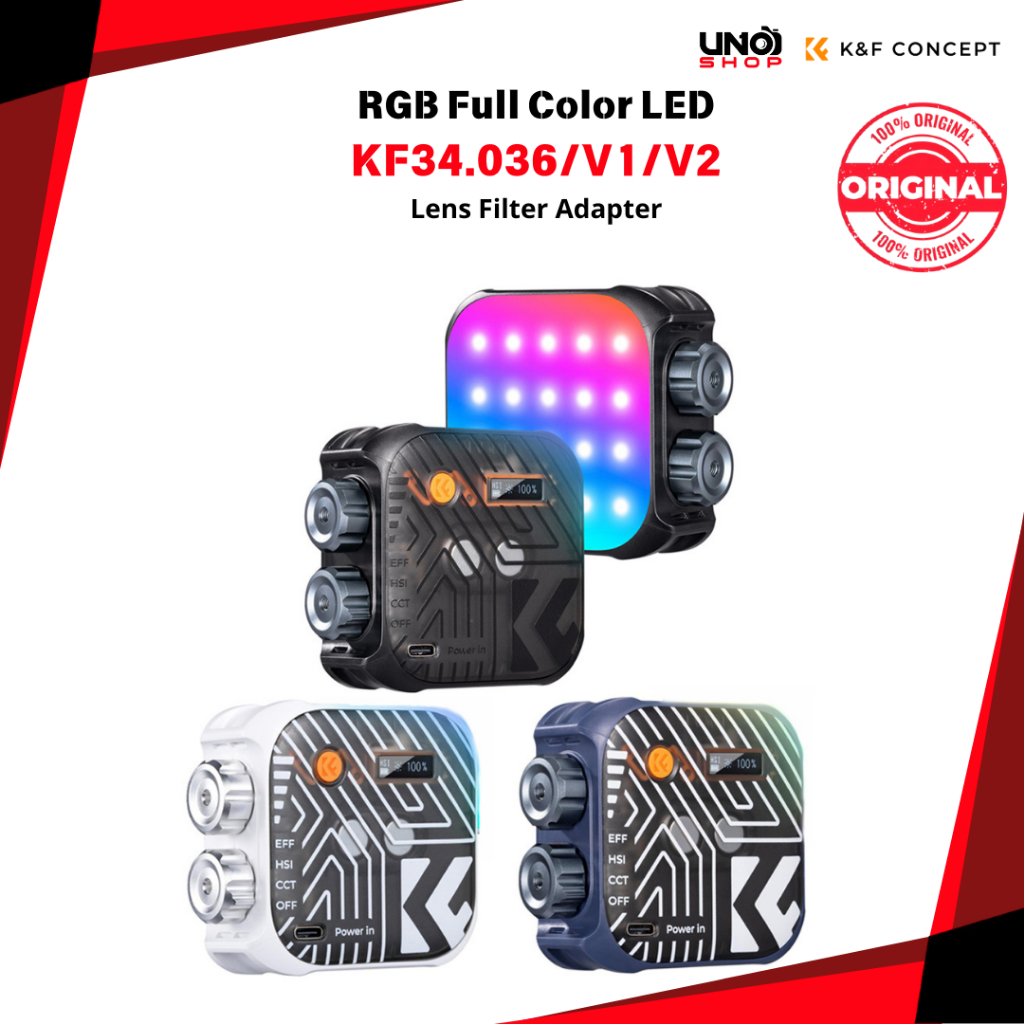 K&F Concept RGB Portable LED Video Light KNF 2500K-9900K CRI96+ with 21 ...