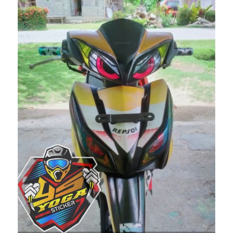 MATA CUTTING STICKER HEADLIGHTS EYE SAME SEIN HONDA BLADE 125 FI ...