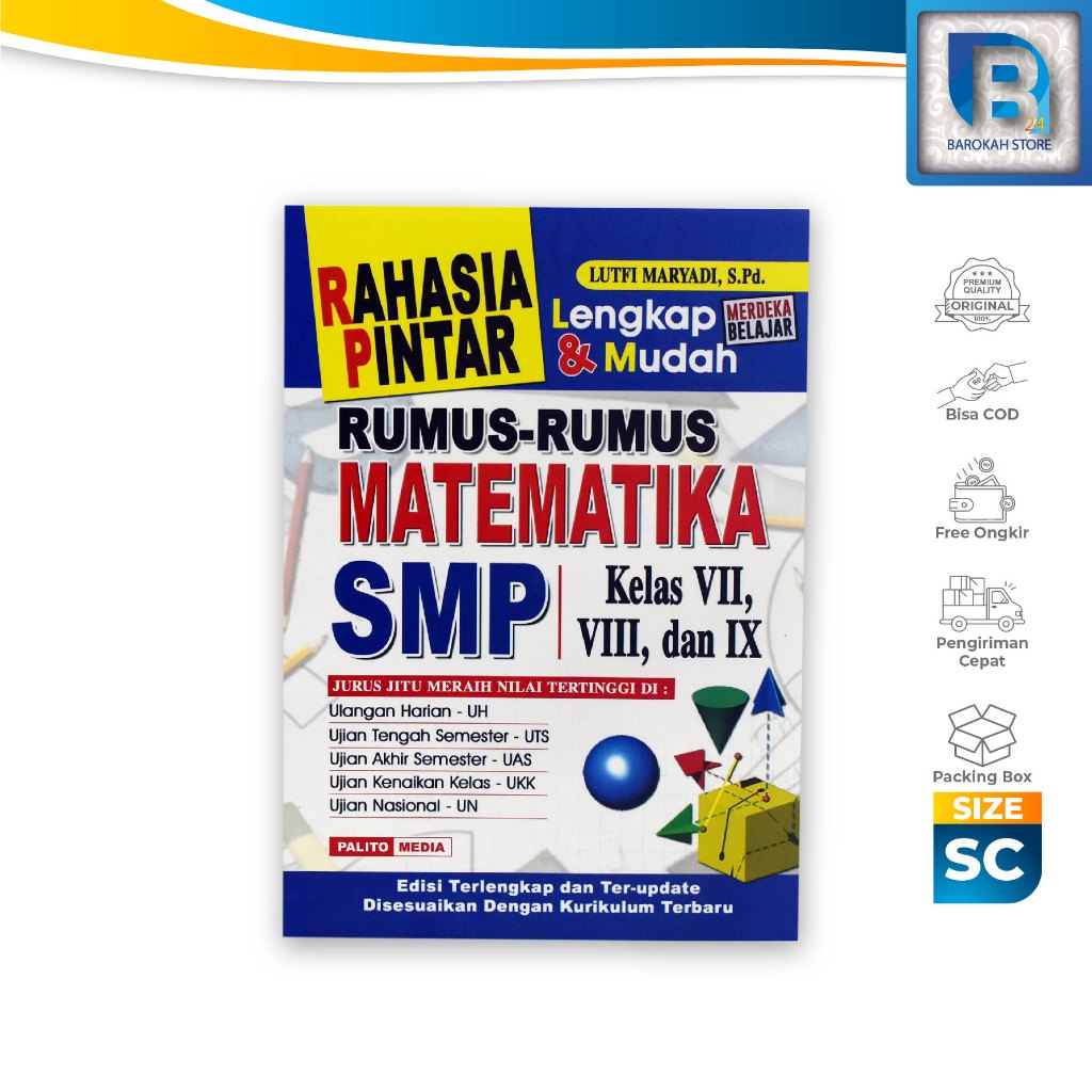 Complete & Easy Smart Secret Book: Mathematical Formulas for Middle ...