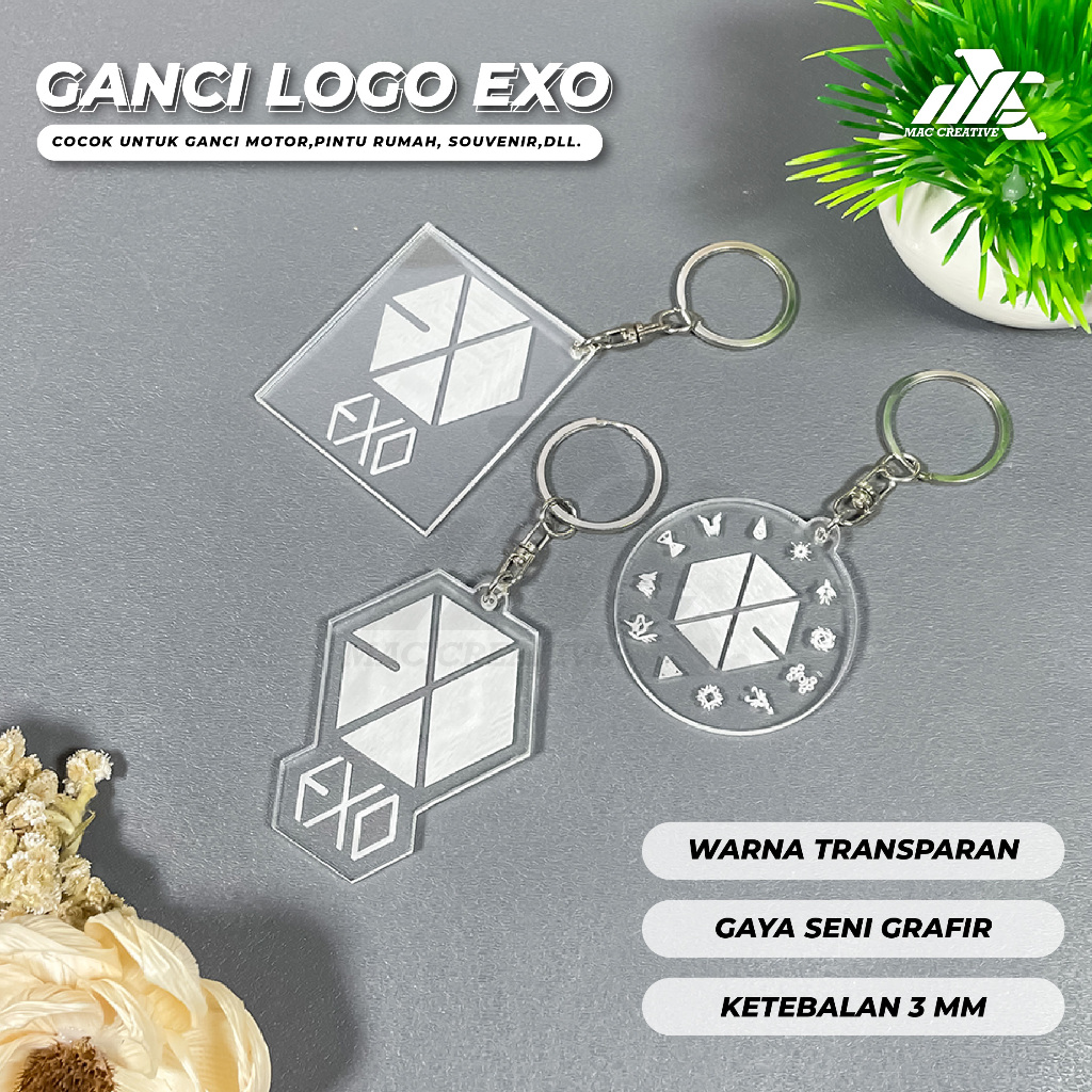 GANTUNGAN MINIMAL EXO LOGO ACRYLIC KEYCHAINS, ANNIVERSARY, WITHOUT ...