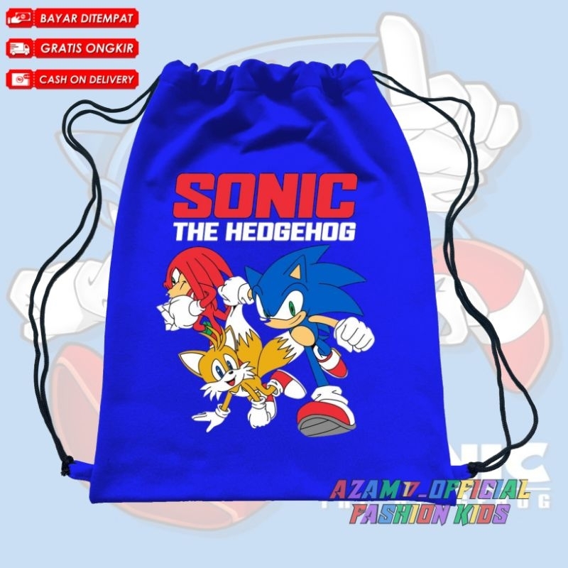 Sonic THE HEDGEHOG CHILDREN'S STRING BAG FREE NAME / SONIC THE HEDGEHOG ...