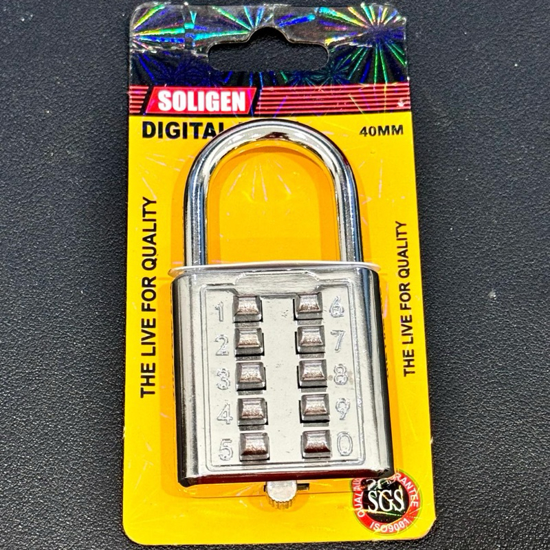 SOLIGEN 10 digit number padlock 40 mm digital number padlock number ...
