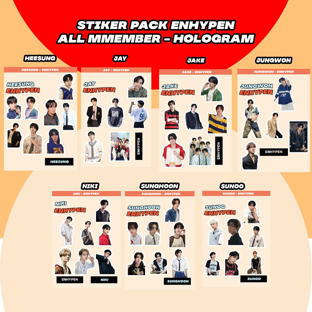 ENHYPEN STICKERS I ENHYPEN ALL MEMBER STICKERS I JAY I JAKE NIKI I ...