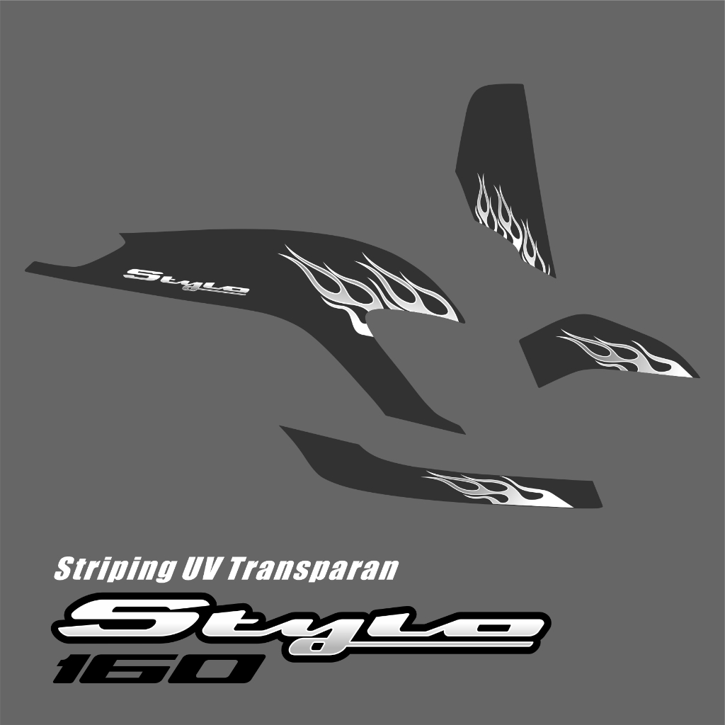 Striping Sticker Transparent Honda Stylo 160 New CBS 2024 Flame Racing ...
