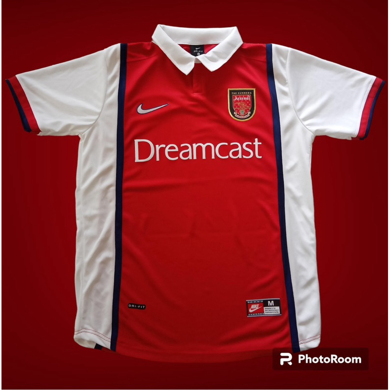Retro The Gunners Arsenall home Jersey 99 Dreamcast ClassicRetro TheGunners Shopee Malaysia