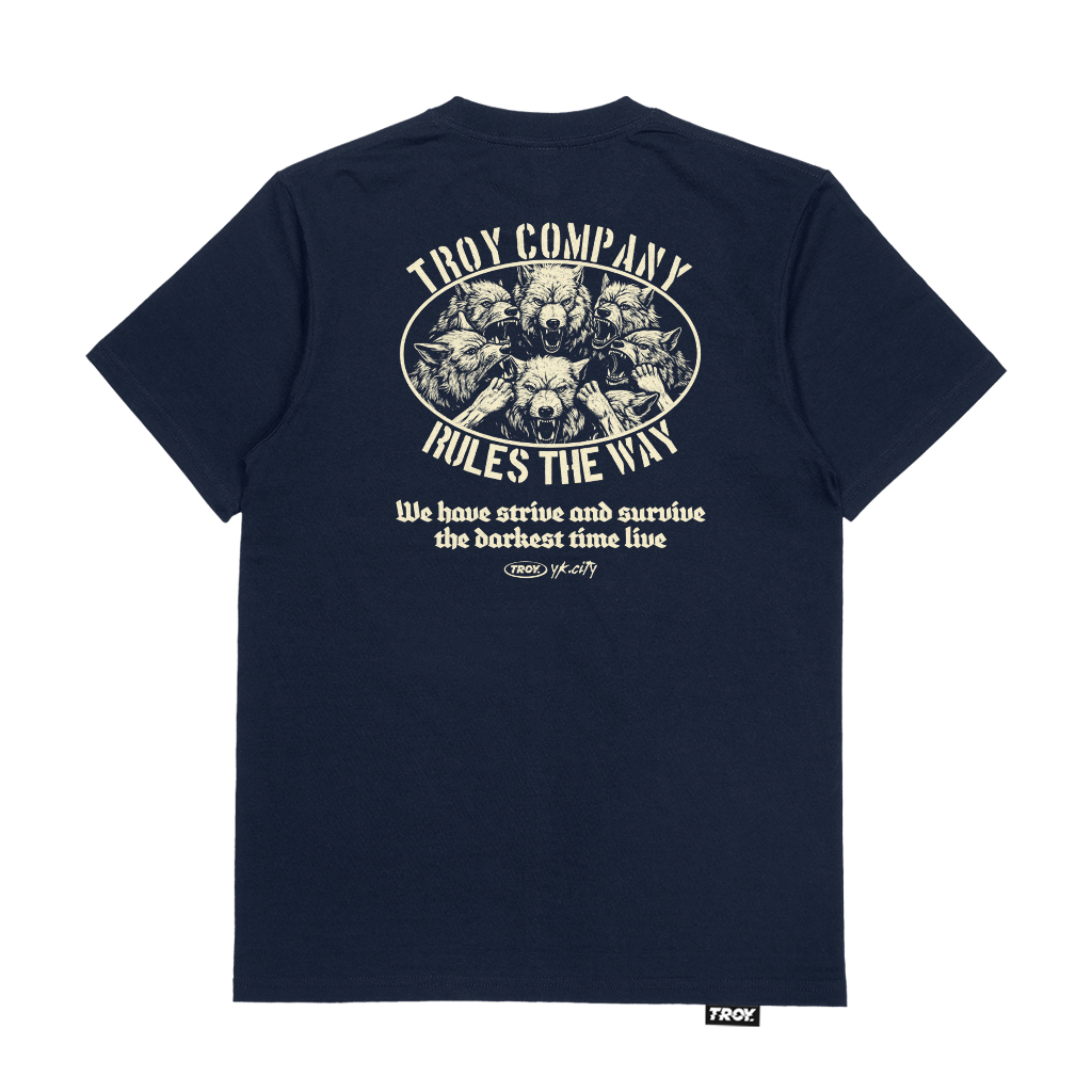 Troy Company Navy Blue Hyena Brigade - Navy Blue Men's Women's T-shirt ...