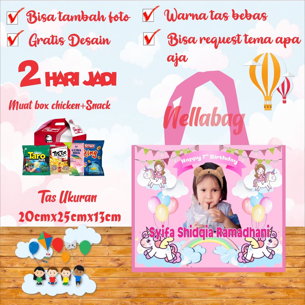 Children&rsquo;s Birthday bag costum/Goodie bag Gift bag/Birthday bag