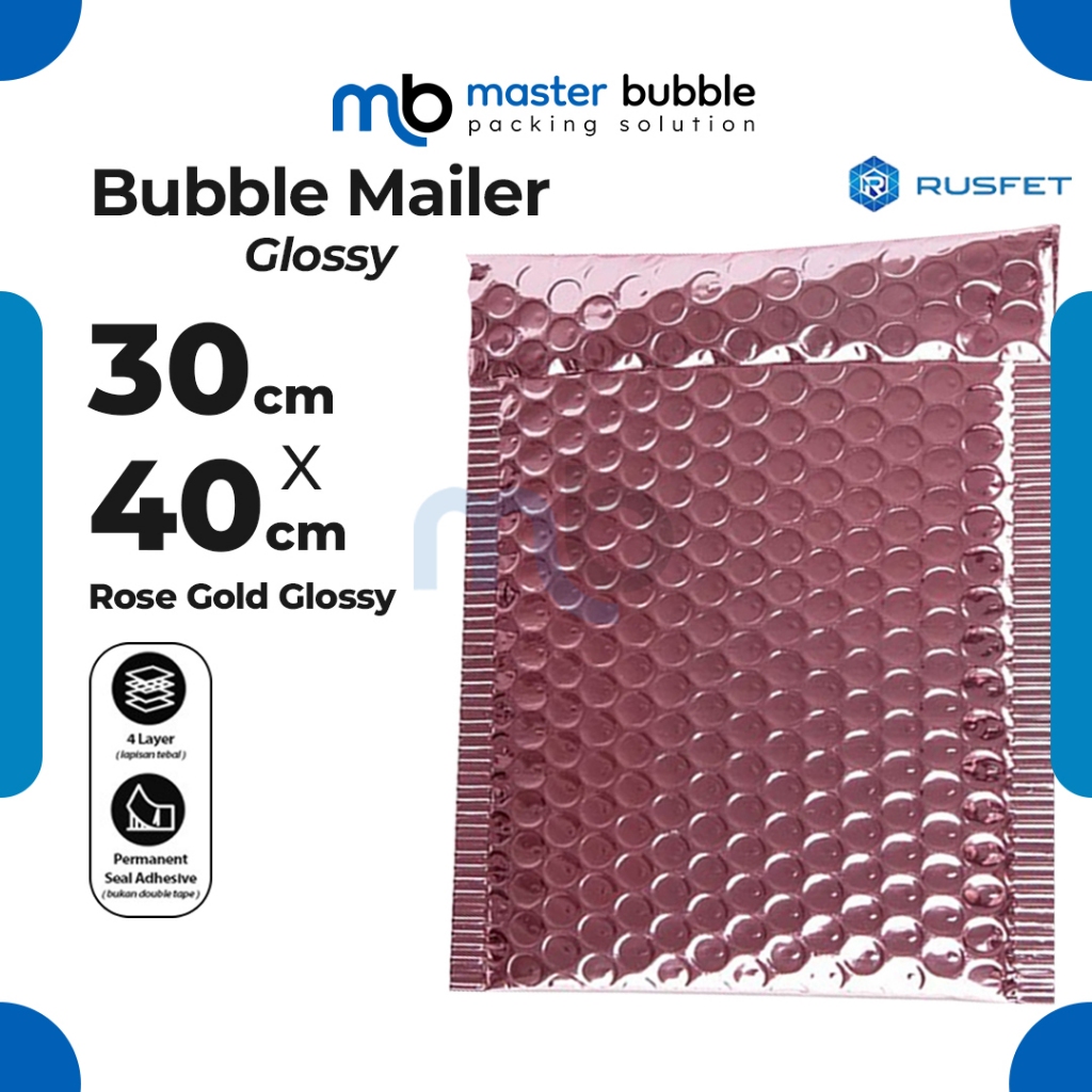 Mailler Rose Gold Bubble Envelope 30 x 40 cm Mailer Rusfet Security Bag ...