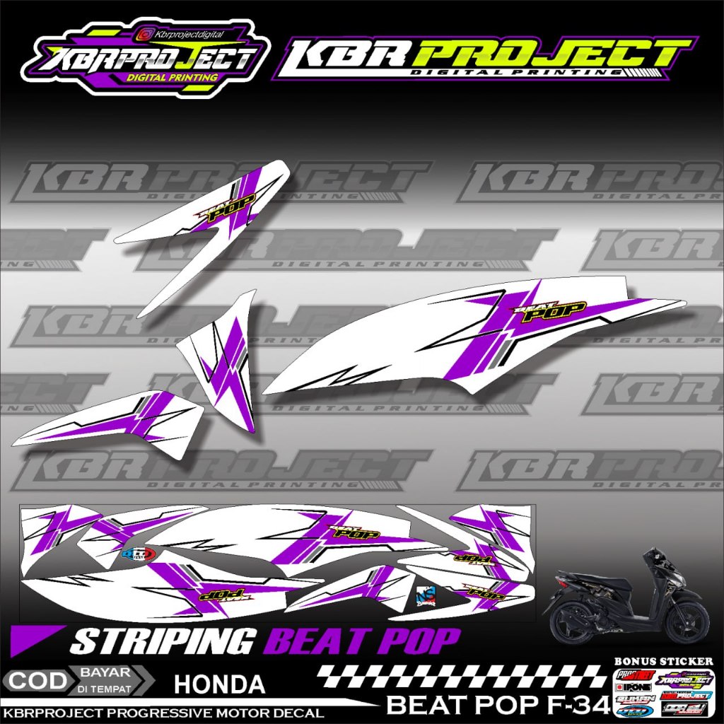 Beat POP COOL MOTORCYCLE STRIPING STICKERS LIS VARIATIONS BEAT POP ...