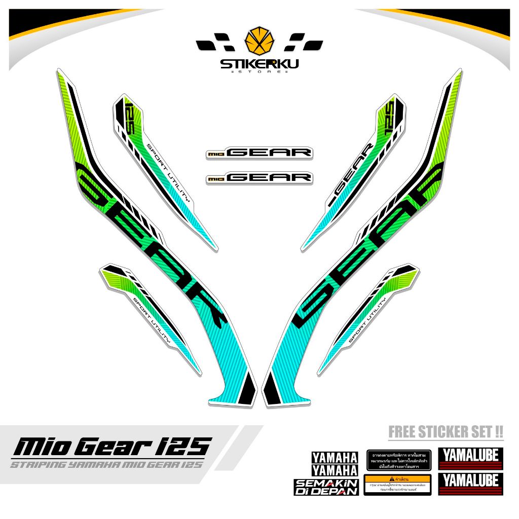 Sticker MIO GEAR / MTF 9 / STRIPING GEAR 125 / SETIKER YAMAHA GEAR ...