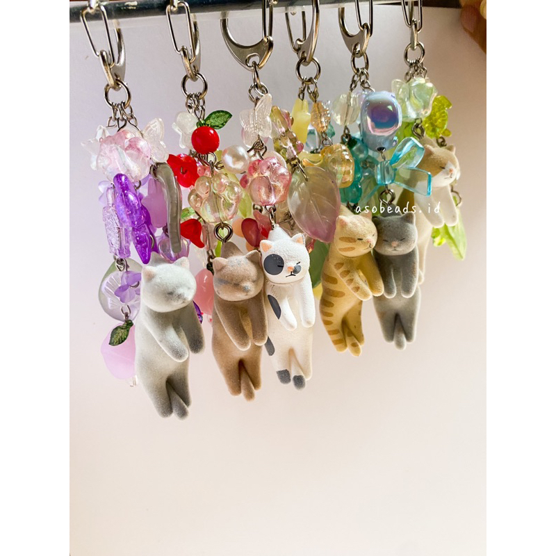 Cute Cat Keychain Set - 2-6PCS Kawaii Kitten Keyrings For Cat Lovers (Grey, White, Brown)