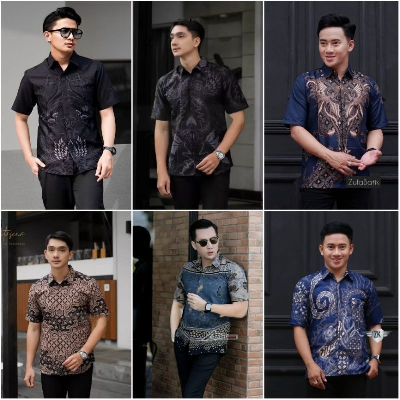 Premium Short Sleeve Men's Batik BATIK AZMIL HRB026 KERATONAN motif ...