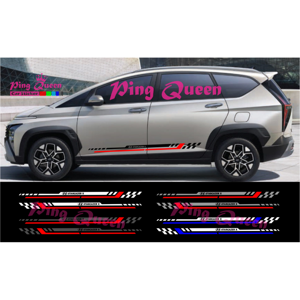 Stargazer CAR SIDE BODY STICKER X HYUNDAI STARGAZER X CAR CUTTING ...