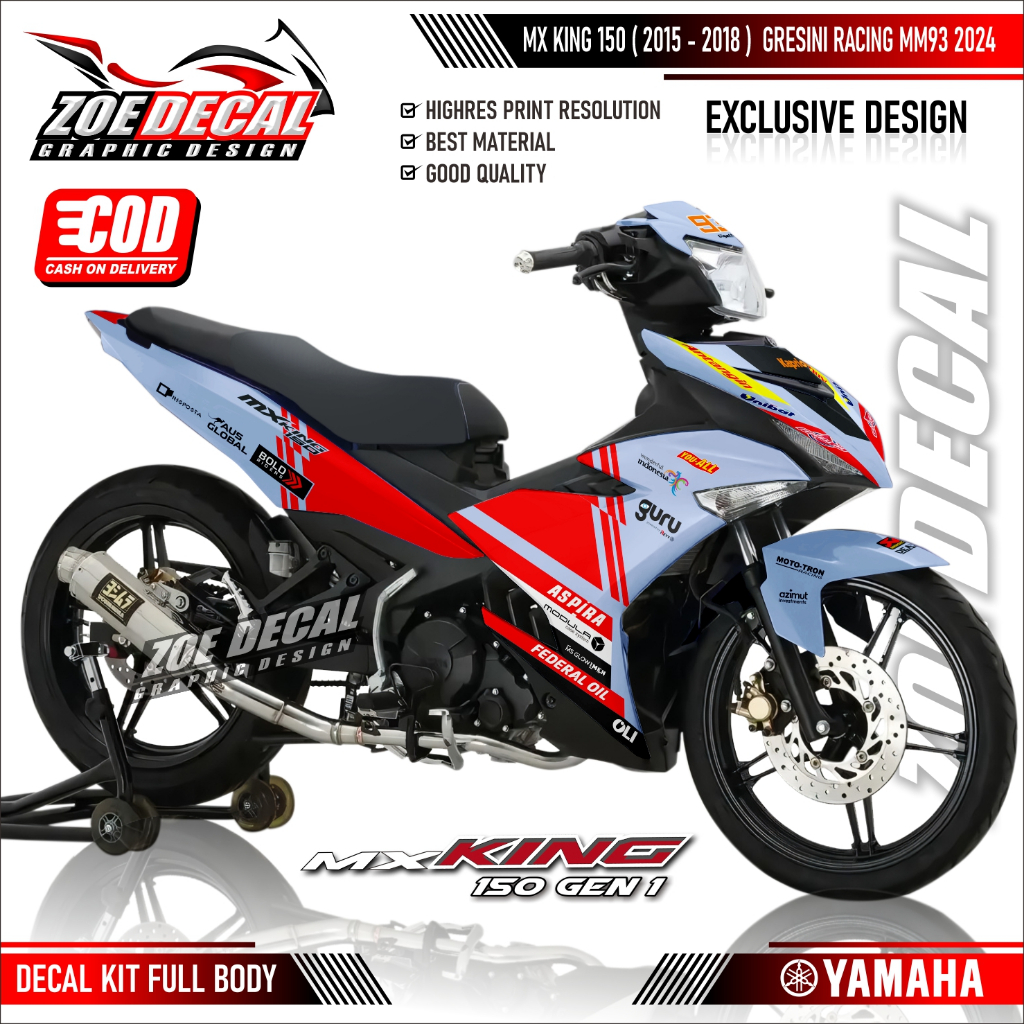 Latest Decal Yamaha MX KING 150 OLD (2015 - 2018) Full Body Motif ...