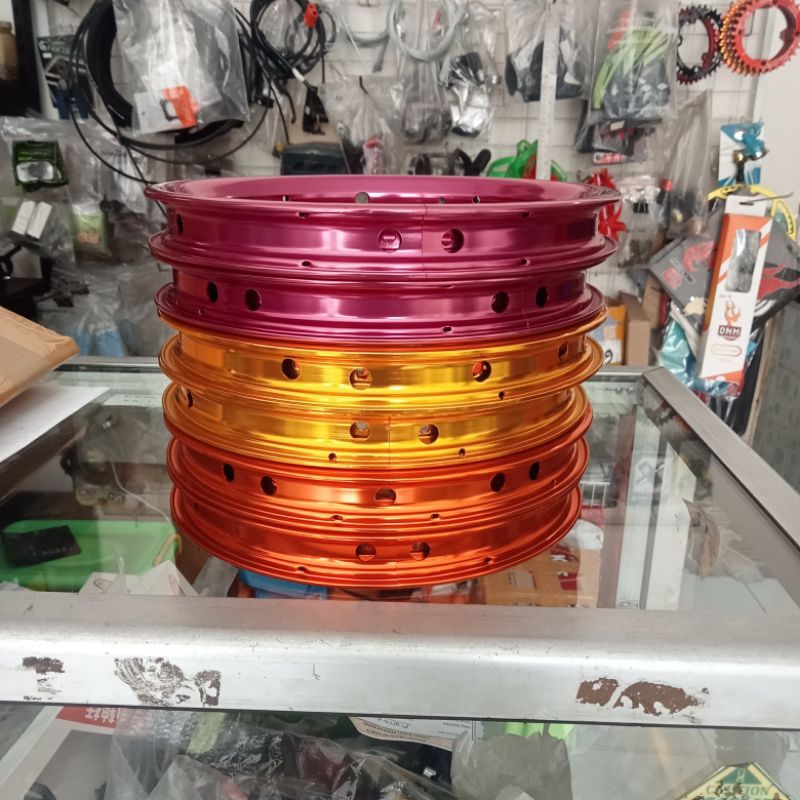MERAH HITAM 10 Hole 12 Hole Rims for raft Wheelset Wheels Pushbike ...