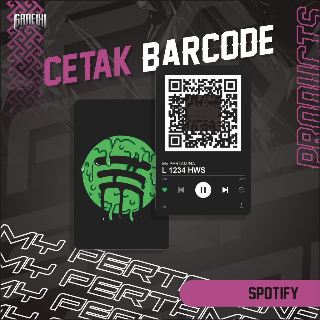 PRINT BARCODE MY PERTAMINA CUSTOM 2 SIDED SPOTIFY THEME PVC CARD ...