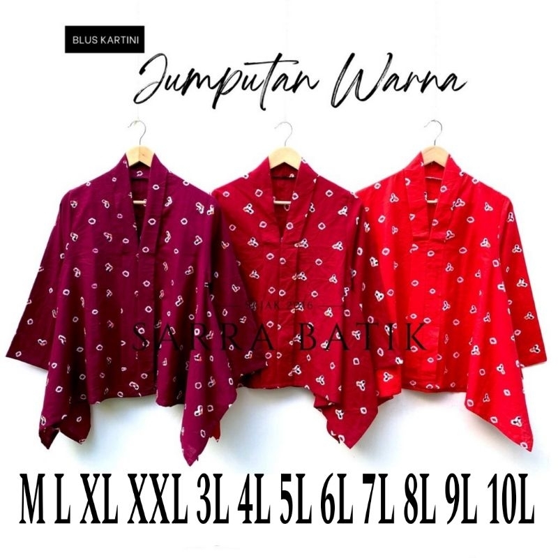 Premium Jumputan XXL XXXL Super Jumbo Batik Red Series 3 Colors ...