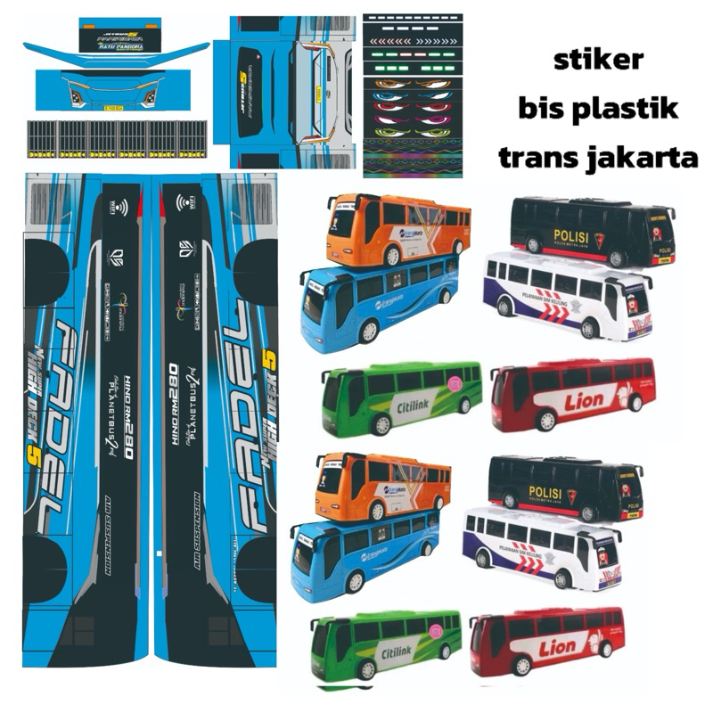 RATU Complete stickers for miniature transjakarta plastic buses FADEL ...