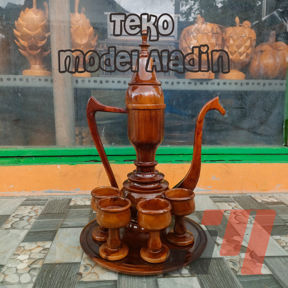 REPLIKA Aladin Teapot Replica made of teak wood / cardboard packaging ...