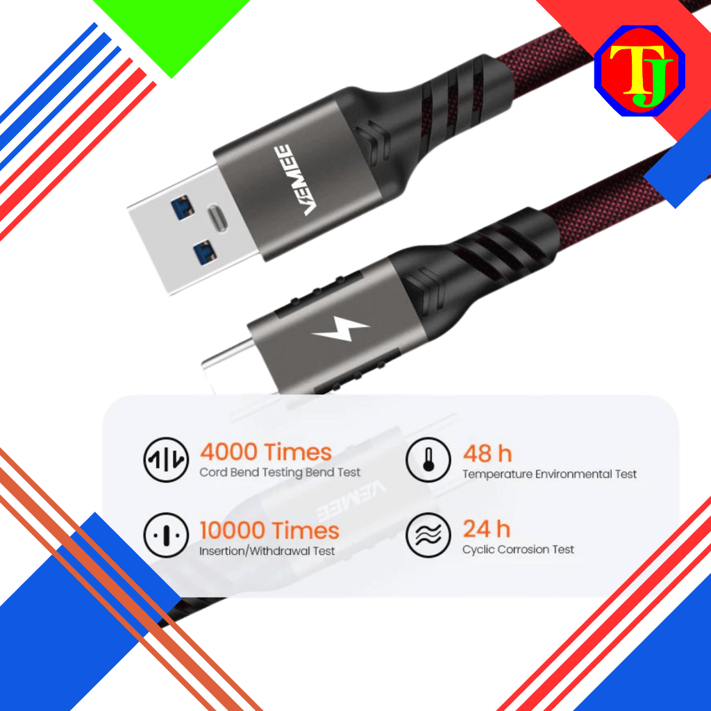 Vemee Data Cable Fast charging VM-CB40C USB-A to Type-C VM-CB40CC Type ...