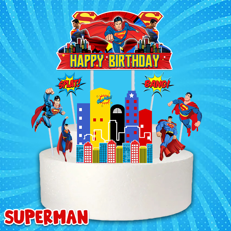 Superman cake topper/ SUPERMAN XTRA SUPERMAN cake Decoration | Shopee ...