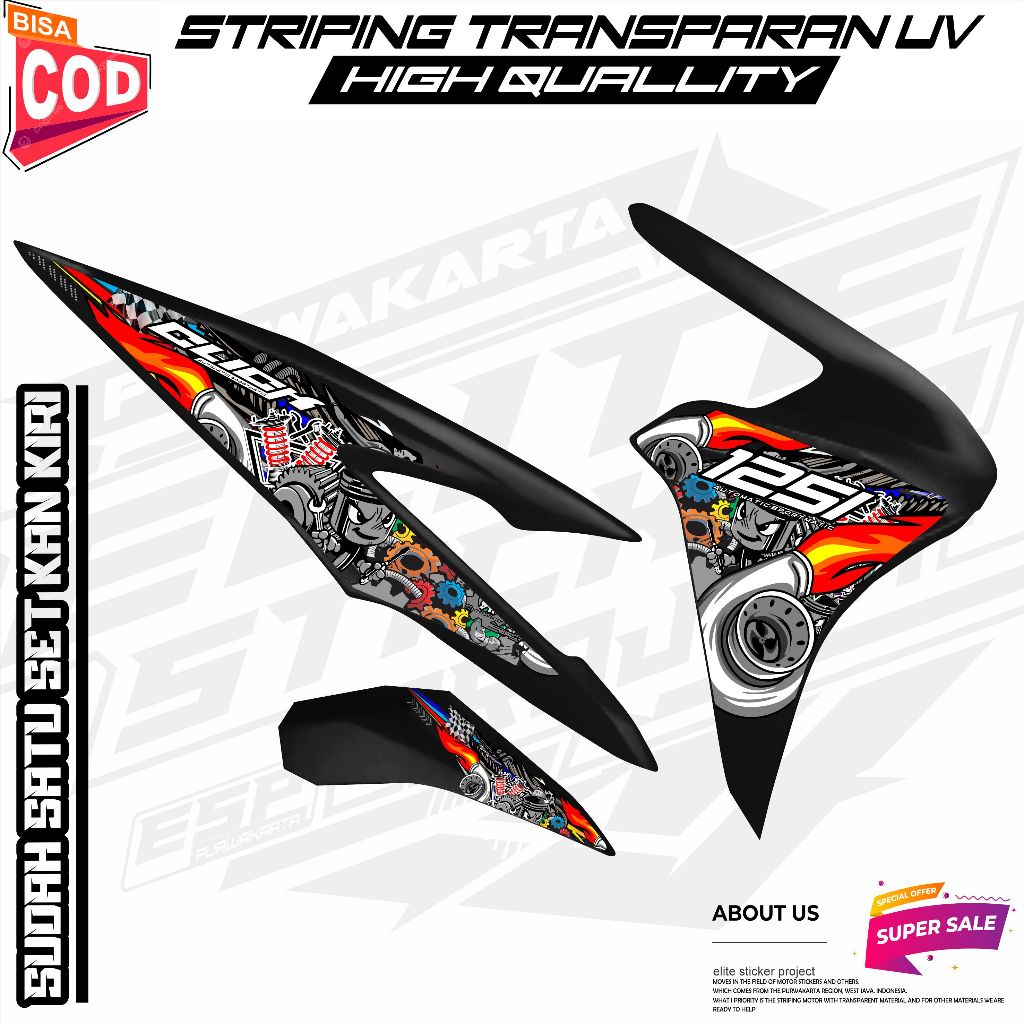 Striping Transparent Variations Of HONDA BEAT NEW DELUXE 2024 STICKER